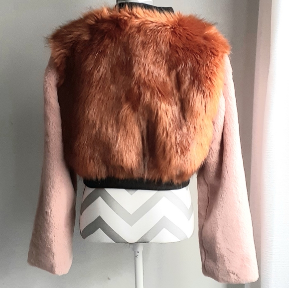 SHACI faux fur bomber jacket - Picture 3 of 10